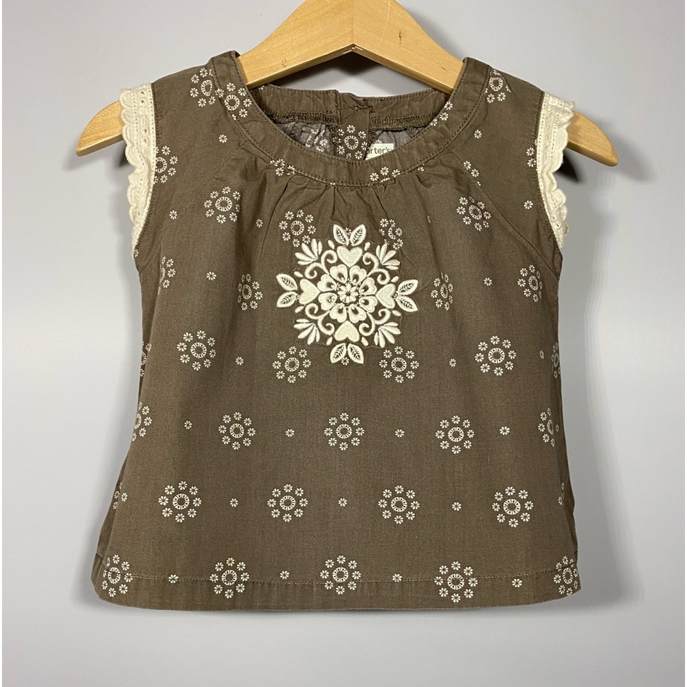 Carter's Super-Cute Heart Shaped Floral Embroidered Lace Top 24 M